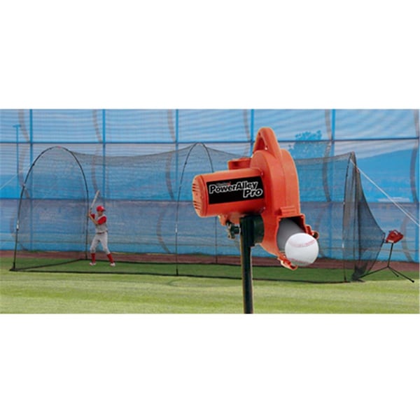 Heater Power Alley Pro Real Baseball Pitching Machine And Power Alley Cage - PAPRO349