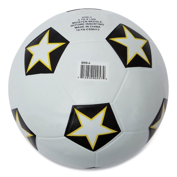 Champion Sports Rubber Sports Ball, For Soccer, No. 4 Size, White/Black - SRB4