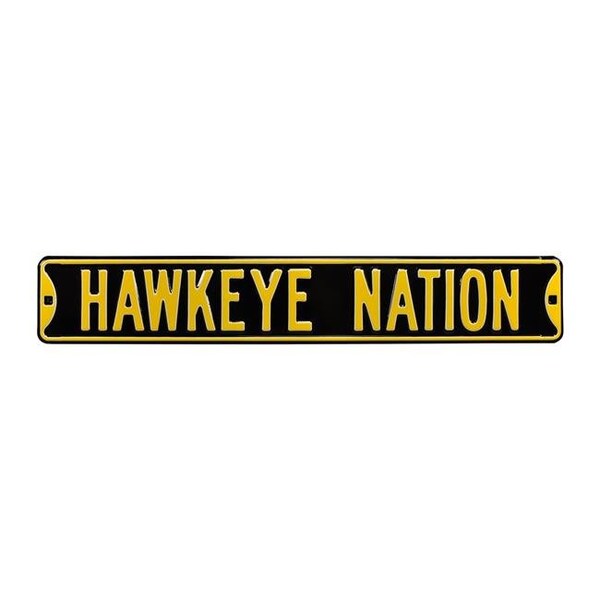 Authentic Street Signs Authentic Street Signs 70114 Hawkeye Nation Black Street Sign - 70114