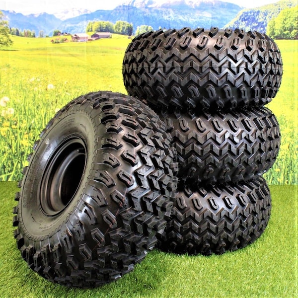 Antego 22x11.00-8 with 8x7 Matte Black Wheels for Golf Cart Set of 2, 2PK - A8701013042211008