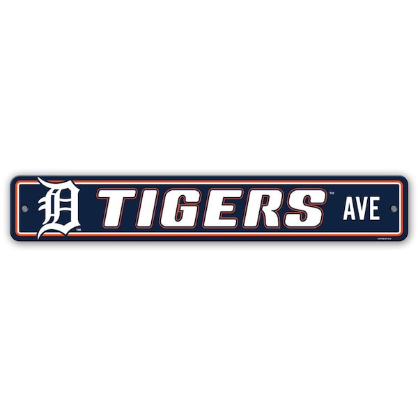 Fremont Die Consumer Products Detroit Tigers Sign 4x24 Plastic Street Style - 2324562335