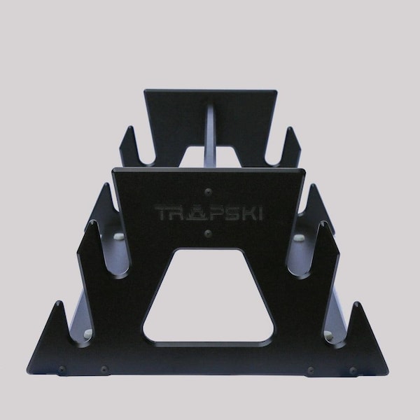 Trapski Quad Mobile Ski and Snowboard Rack, Holds 4 Snowboards or 4 Pairs of Skis, Black - TRAPSKI4P-BLK