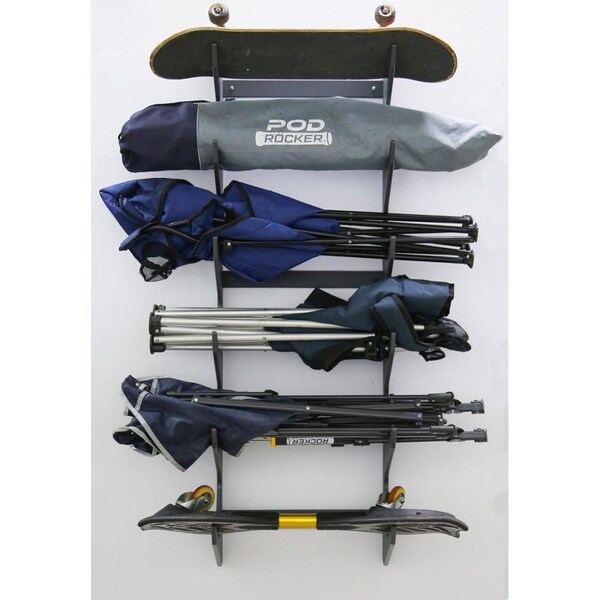 Trapski Versa Slim Profile 6 Slot Chair Rack, Charcoal - VERSA-SP6-CHL