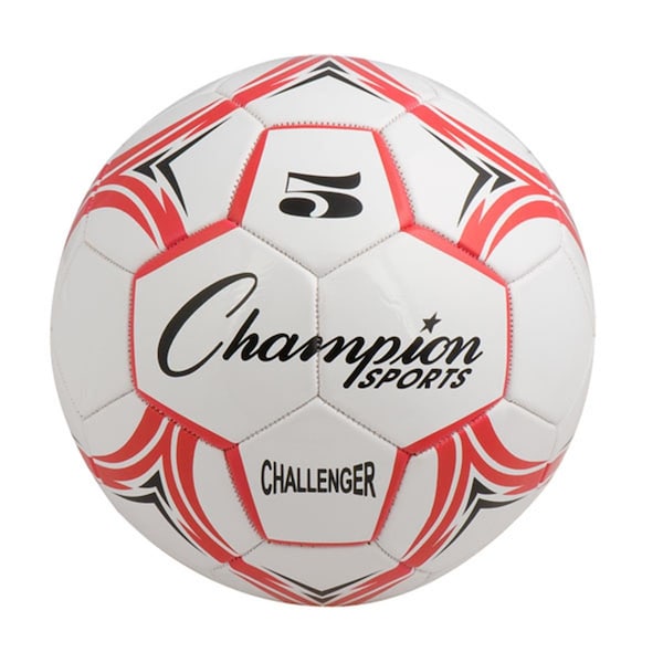 Champion Sports Challenger Series Soccer Ball, Red & White - Size 5 - CH5RD