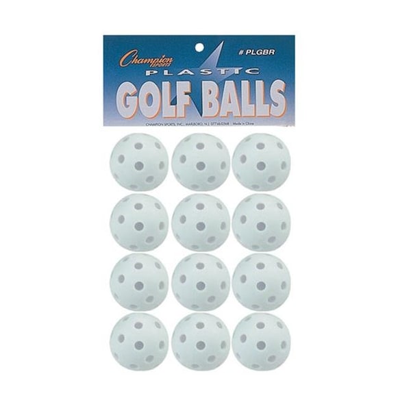 Champion Sports Champion Sports PLGBR 2 in. Plastic Golf Ball - Set of 12 - PLGBR