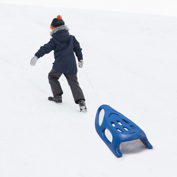 Shpilmaster Outdoor Snow Sleigh Ice Sled Toy, Two Rider, Solid Hard Plastic with Pull Rope, Blue Set of 2 - QI004217.BL.2