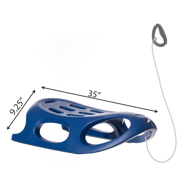 Shpilmaster Outdoor Snow Sleigh Ice Sled Toy, Two Rider, Solid Hard Plastic with Pull Rope, Blue Set of 2 - QI004217.BL.2
