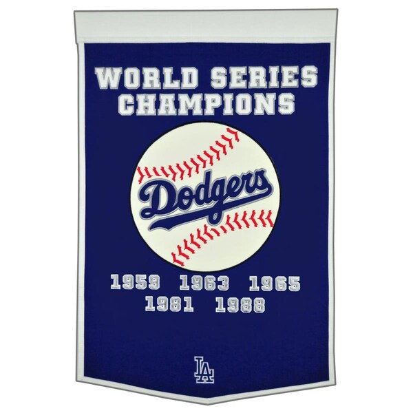 Wraft Fanatics 24 x 38 in. Los Angeles Dodgers Wool Dynasty Slogan Design Banner - 9416647750
