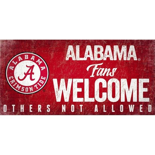 Fan Creations Alabama Crimson Tide Wood Sign Fans Welcome 12x6 - 7846014527