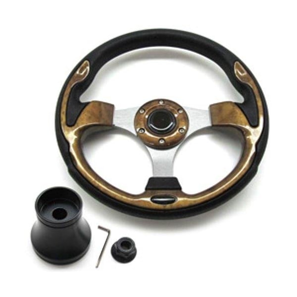 Ilc Replacement Ezgo / Cushman / Textron PRO FIT 13 Inch Steering Wheel Wood Grain RXV Model Year 2017 - PRO FIT 13 INCH STEERING WHEEL WOOD GRAIN RXV MOD