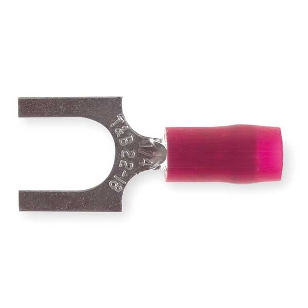 Sta-Kon 22-16 AWG Nylon Fork Terminal 1/4" Stud PK100 - RA18-14F