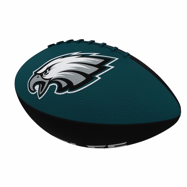 Logo Brands Philadelphia Eagles Pinwheel Logo Junior-Size Rubber Football - 624-93JR-2