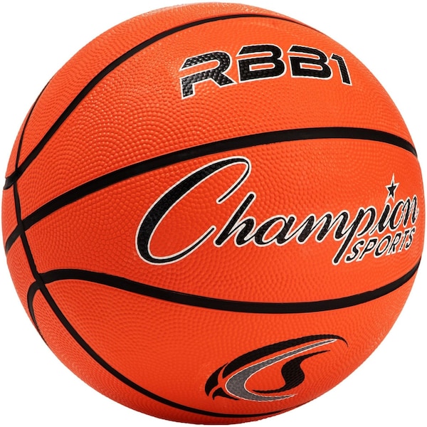 Champion Sports Official Size Pro Rubber Basketball, Size 7 - RBB1