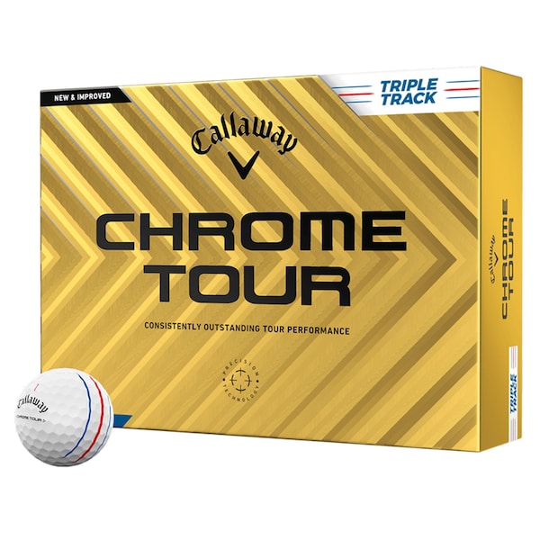 Callaway Chrome Tour Triple Track White 2024 Golf Balls - 1 Dozen - 64320611280