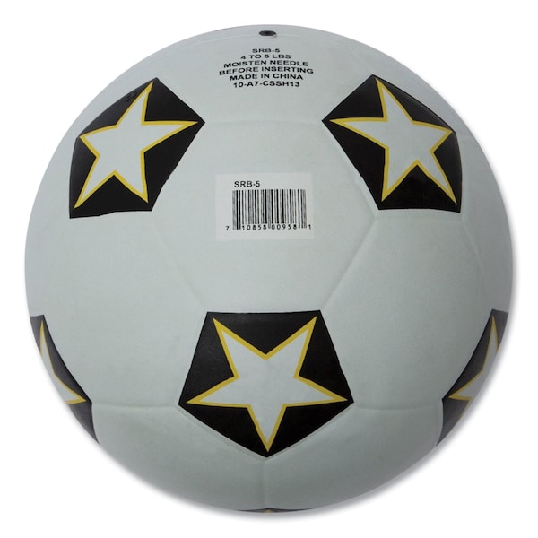 Champion Sports Rubber Sports Ball, For Soccer, No. 5 Size, White/Black - SRB5