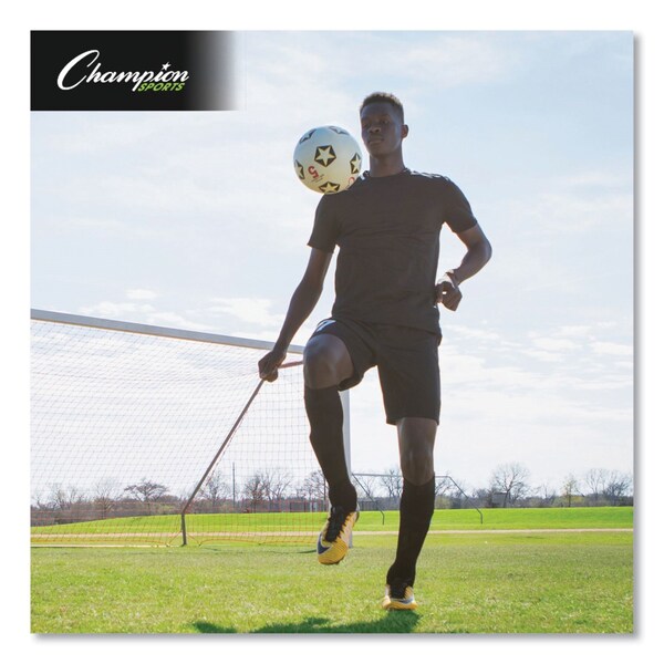 Champion Sports Rubber Sports Ball, For Soccer, No. 5 Size, White/Black - SRB5