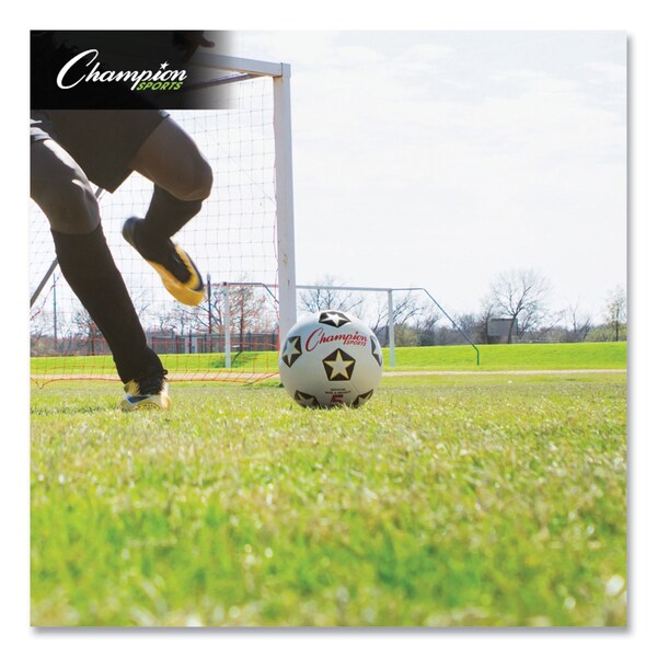 Champion Sports Rubber Sports Ball, For Soccer, No. 5 Size, White/Black - SRB5