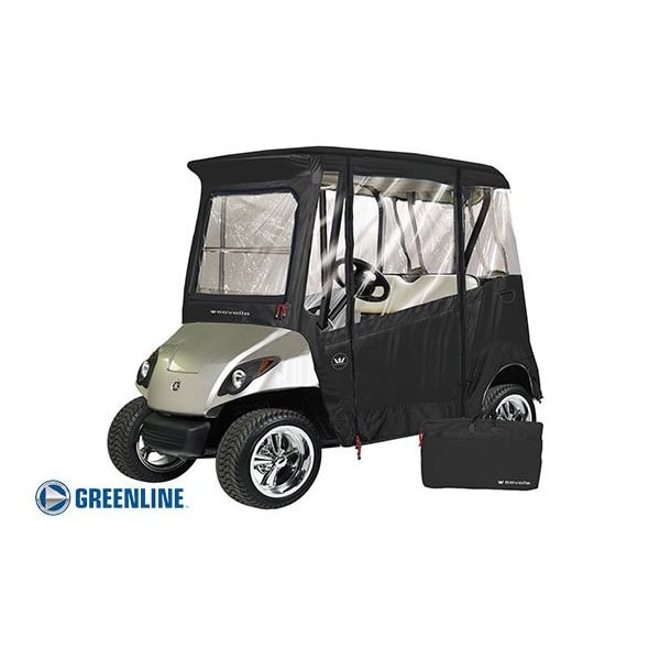 Eevelle Greenline 2 Passenger Drivable Golf Cart Enclosure - Jet Black - GLEYDB02