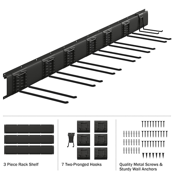 Wakeman Garage Shelving Wall Organizer - Storage Rack for Sports Equipment or Yard Tools by Rad Sportz - 83-GS1000