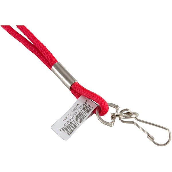 Sicurix Standard Lanyard Hook Rope Style, Red, PK24 - 68902