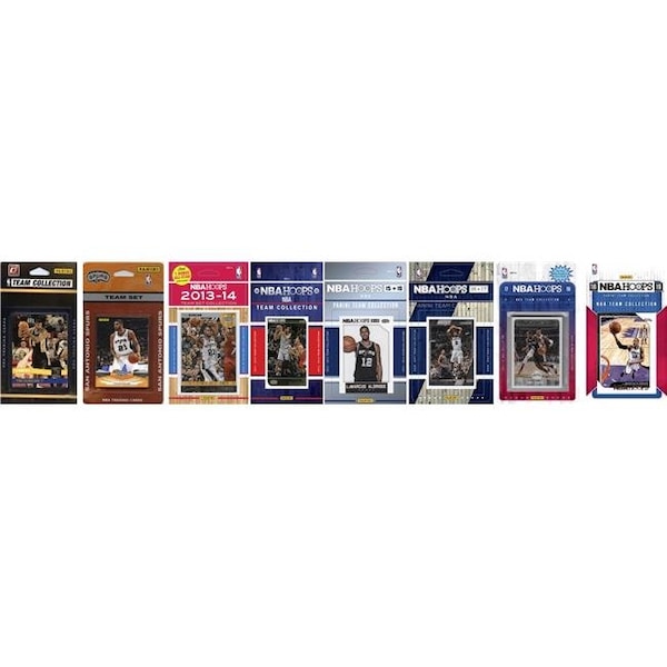Williams & Son Saw & Supply C&I Collectables SPURS818TS NBA San Antonio Spurs 7 Different Licensed Trading Card Team Sets - SPURS818TS