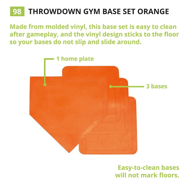 Champion Sports Throwdown Gym Base Set, Orange, 4-Piece Set, 2PK - 98