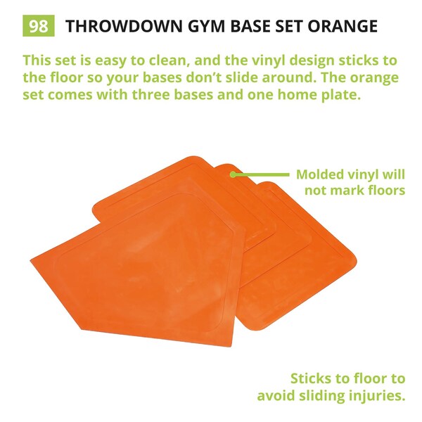 Champion Sports Throwdown Gym Base Set, Orange, 4-Piece Set, 2PK - 98