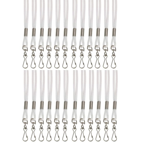 Sicurix Standard Lanyard Hook Rope Style, White, PK24 - 68901