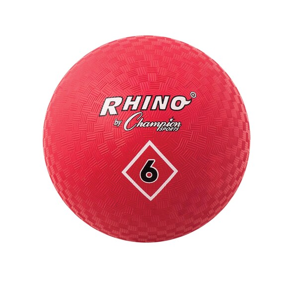 Champion Sports Playground Ball, 6in, Red, PK3 - PG6RD
