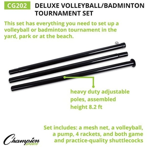 Champion Sports Deluxe Volleyball/Badminton Tourn Set - CG202