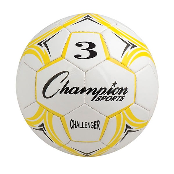 Champion Sports Challenger Series Soccer Ball, Yellow & White - Size 3 - CH3YL
