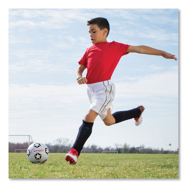 Champion Sports Rubber Sports Ball, For Soccer, No. 3 Size, White/Black - SRB3