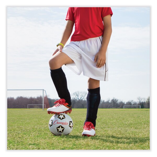 Champion Sports Rubber Sports Ball, For Soccer, No. 3 Size, White/Black - SRB3