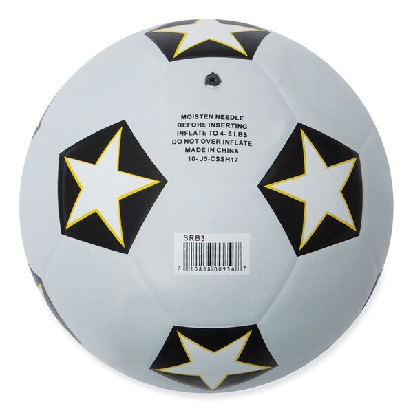 Champion Sports Rubber Sports Ball, For Soccer, No. 3 Size, White/Black - SRB3