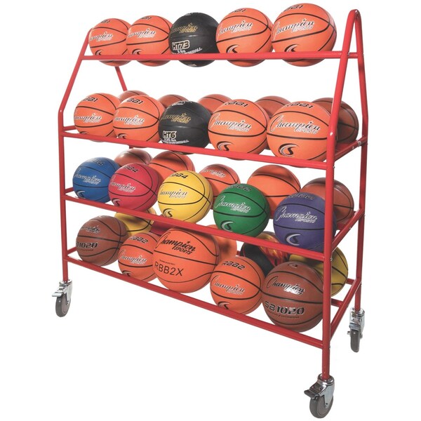 Champion Sports Pro Ball Cart, Up to 35 Multi Sport Balls - BRCPRO