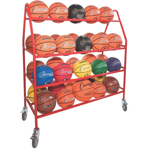 Champion Sports Pro Ball Cart, Up to 35 Multi Sport Balls - BRCPRO