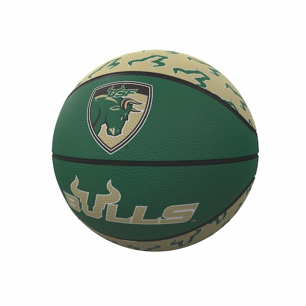 Logo Brands South Florida Repeating Logo Mini-Size Rubber Basketball - 211-91MR-1