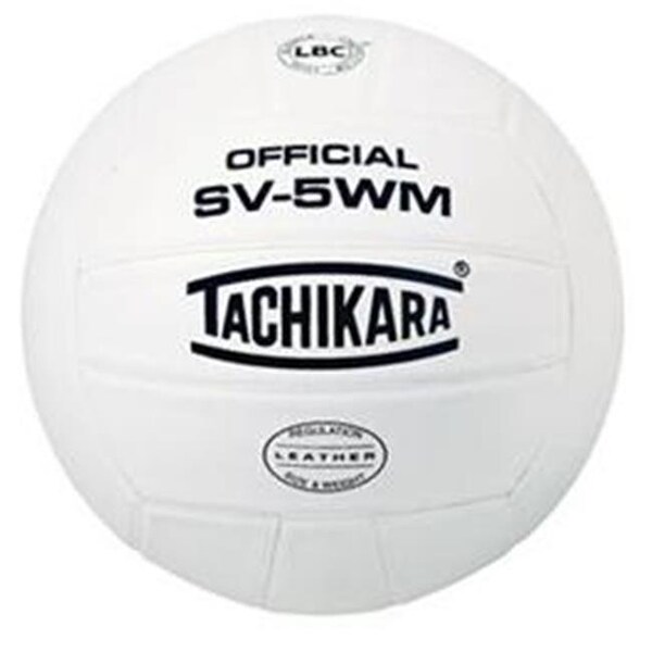 Tachikara Tachikara SV5WM Full Grain Leather VolleyBall - White - SV5WM