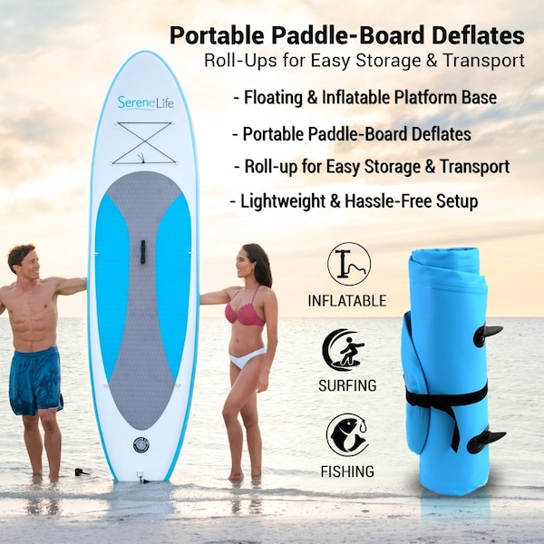 Serenelife Thunder Wave Sup - Stand Up Water Paddle-Board, SLSUPB10 - SLSUPB10