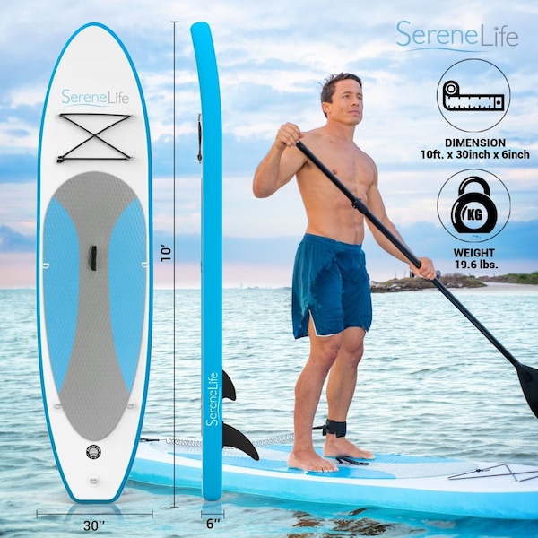 Serenelife Thunder Wave Sup - Stand Up Water Paddle-Board, SLSUPB10 - SLSUPB10