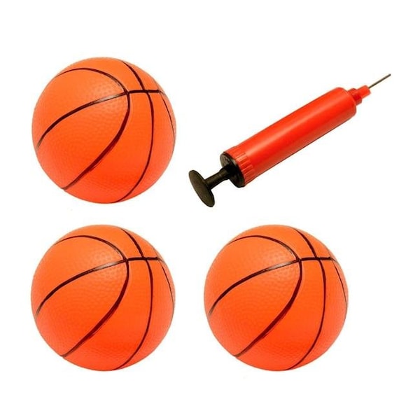 Perfectpitch Inflatable Magic Shot Mini Hoop Basketballs with Pump - Pack of 3 - PE1258918