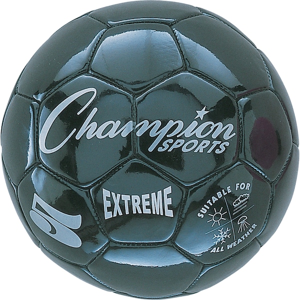 Champion Sports Extreme Soccer Ball, Black, Size 5, PK2 - EX5BK