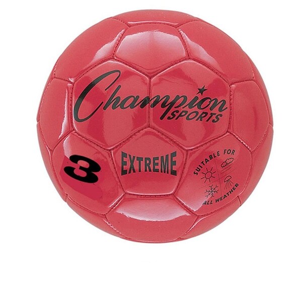 Champion Sports 3 Size Extreme Series Soccer Ball - Red - CHSEX3RD