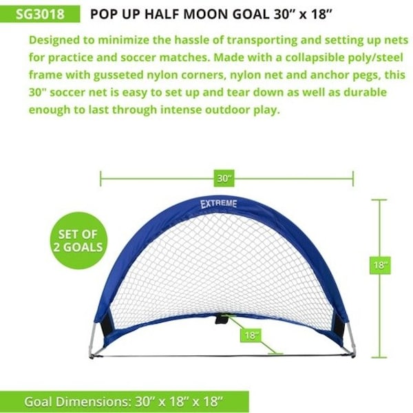 Champion Sports Extreme Soccer Port, 30w/Pop-Up Goal, PR - SG3018