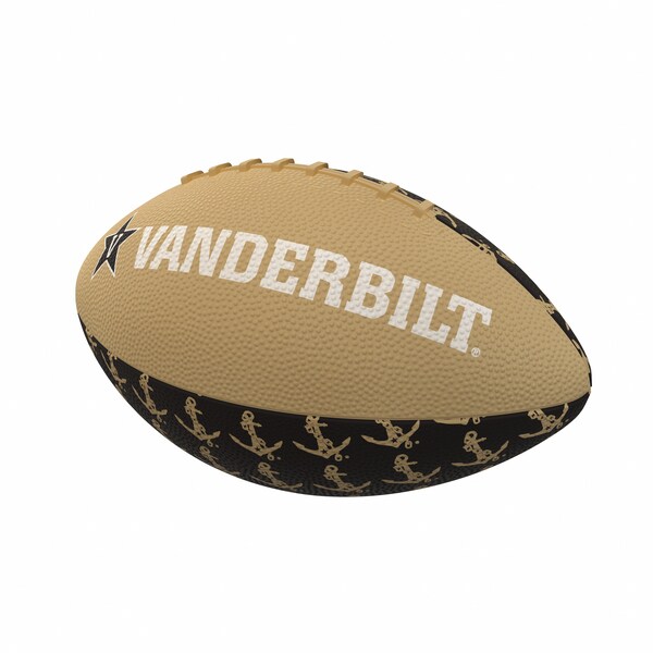 Logo Brands Vanderbilt Repeating Mini-Size Rubber Football - 232-93MR-3