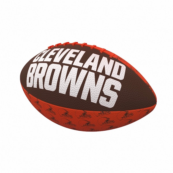 Logo Brands Cleveland Browns Repeating Mini-Size Rubber Football - 608-93MR-3
