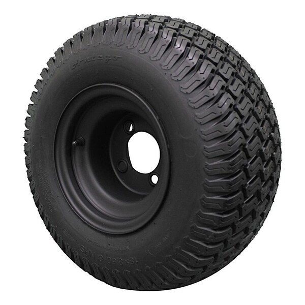 Antego 8in Matte Black Steel Golf Cart Wheels and 18X8.50-8 Turf 4 Ply Tires - Set of 2, 2PK - A870100304188508