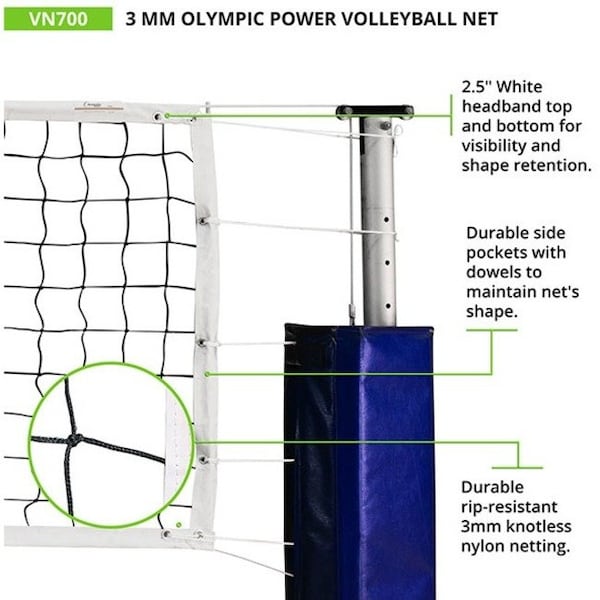 Champion Sports Official Olympic VolleyBall Net, 32ft - VN700