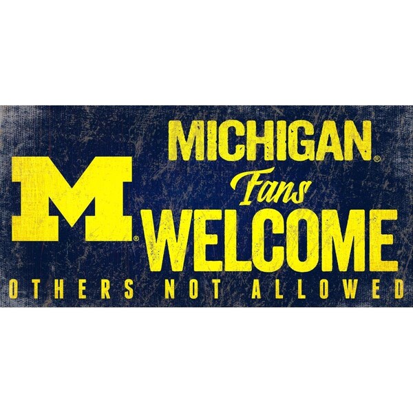 Fan Creations Michigan Wolverines Wood Sign Fans Welcome 12x6 - 7846014553