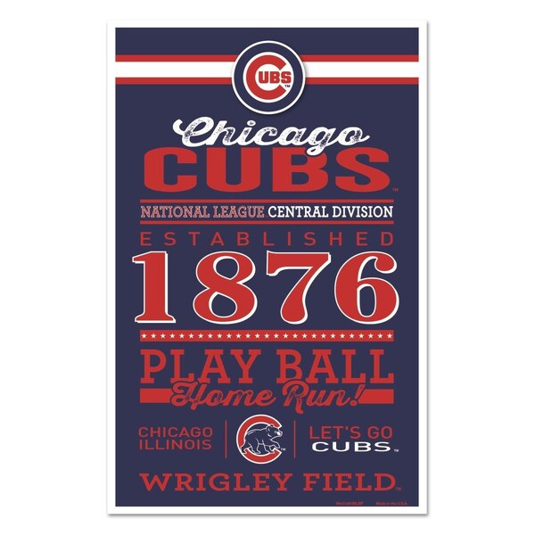 Wincraft Chicago Cubs Sign 11x17 Wood Established Design - 3208562269